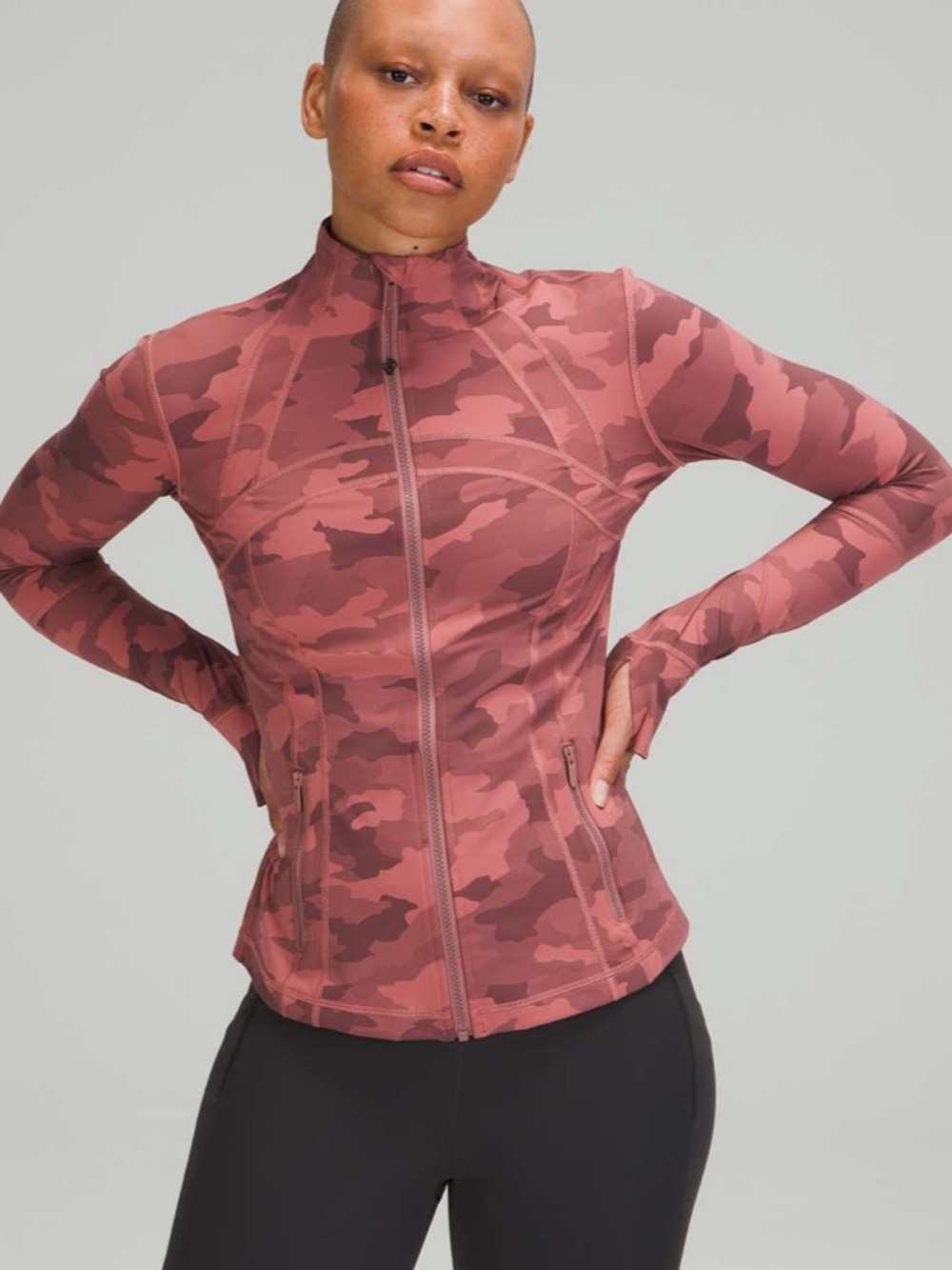 lululemon athletica Dusty Rose Camo Zip Jacket 10